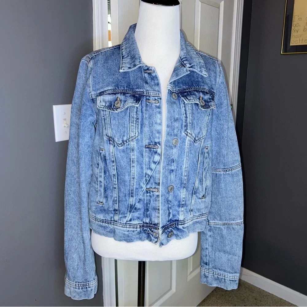 Free People Rumors Denim Light Wash Jacket Size Small - Picture 4 of 8